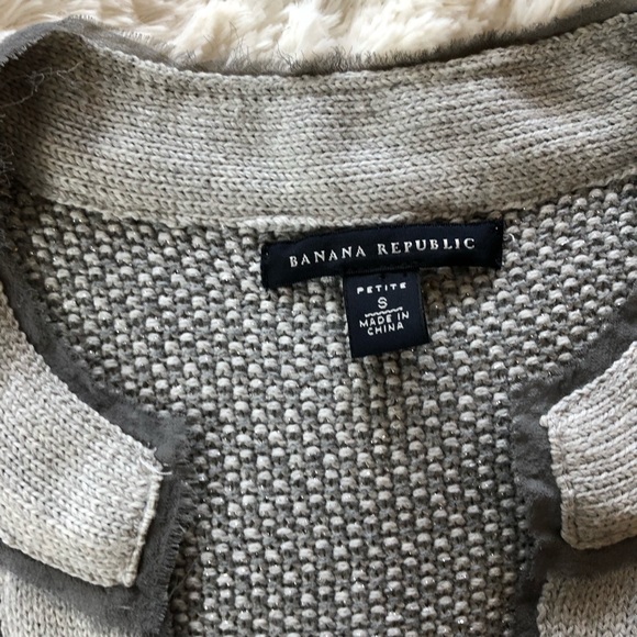 Banana Republic Grey Textured Sweater Petite Sz S - Picture 6 of 8